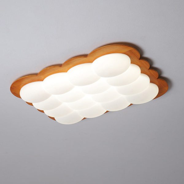 Modern Minimalist PE Solid Wood Floral Square LED Flush Mount Ceiling Light For Bedroom & Living Room - Image 19