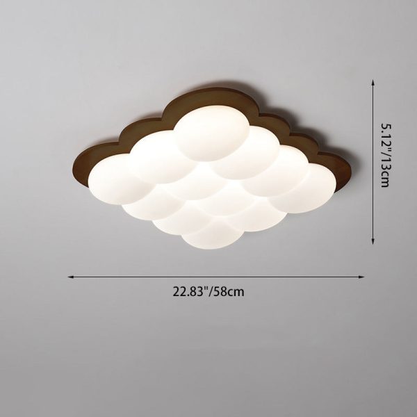 Modern Minimalist PE Solid Wood Floral Square LED Flush Mount Ceiling Light For Bedroom & Living Room - Image 5
