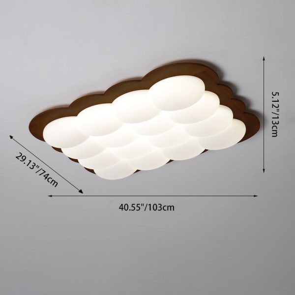 Modern Minimalist PE Solid Wood Floral Square LED Flush Mount Ceiling Light For Bedroom & Living Room - Image 6