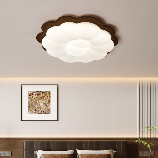 Modern Minimalist PE Solid Wood Floral Square LED Flush Mount Ceiling Light For Bedroom & Living Room - Image 13