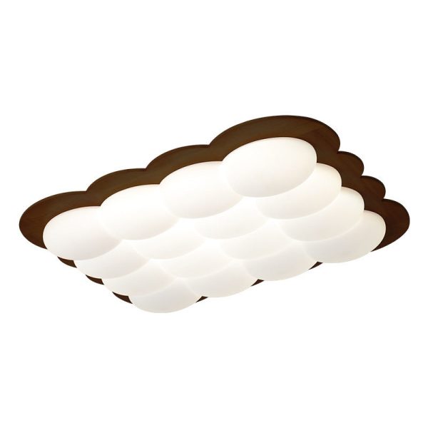 Modern Minimalist PE Solid Wood Floral Square LED Flush Mount Ceiling Light For Bedroom & Living Room - Image 20