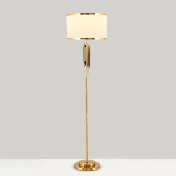 Contemporary Scandinavian Fabric Iron Oval-U Shape Round 1-Light Standing Floor Lamp For Bedroom & Living Room - Image 5