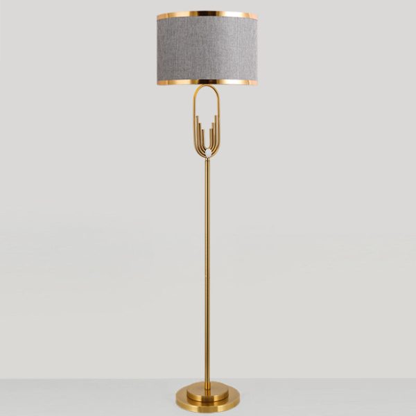 Contemporary Scandinavian Fabric Iron Oval-U Shape Round 1-Light Standing Floor Lamp For Bedroom & Living Room - Image 11