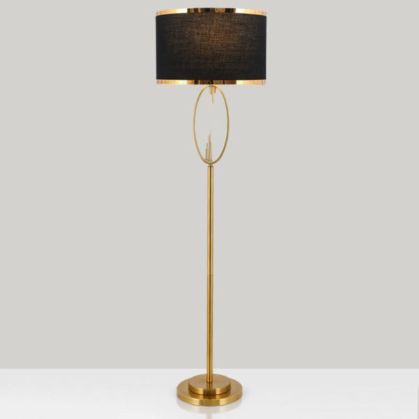 Contemporary Scandinavian Fabric Iron Oval-U Shape Round 1-Light Standing Floor Lamp For Bedroom & Living Room - Image 13