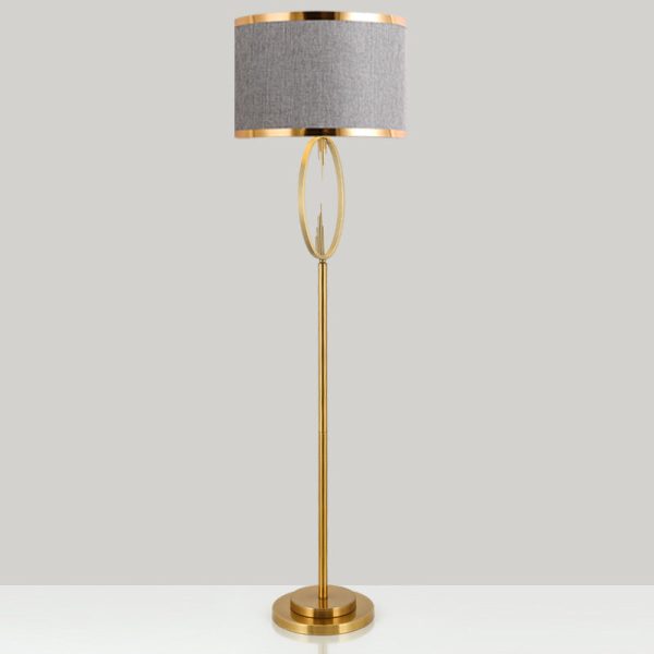 Contemporary Scandinavian Fabric Iron Oval-U Shape Round 1-Light Standing Floor Lamp For Bedroom & Living Room - Image 14