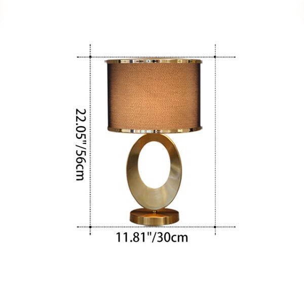 Contemporary Creative Fabric Metal Round-Ring 1-Light Table Lamp For Bedroom & Living Room - Image 4