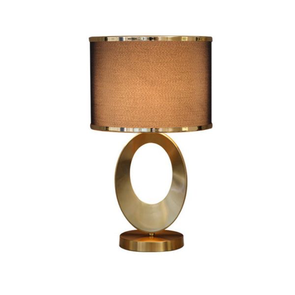 Contemporary Creative Fabric Metal Round-Ring 1-Light Table Lamp For Bedroom & Living Room - Image 19