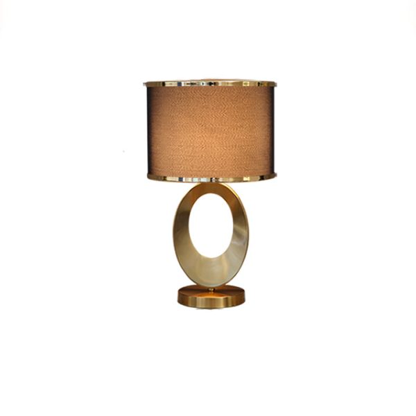 Contemporary Creative Fabric Metal Round-Ring 1-Light Table Lamp For Bedroom & Living Room - Image 20