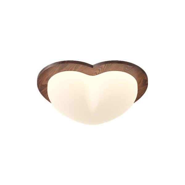 Traditional Chinese PE Rubberwood Heart Star Wave LED Flush Mount Ceiling Light For Bedroom - Image 21