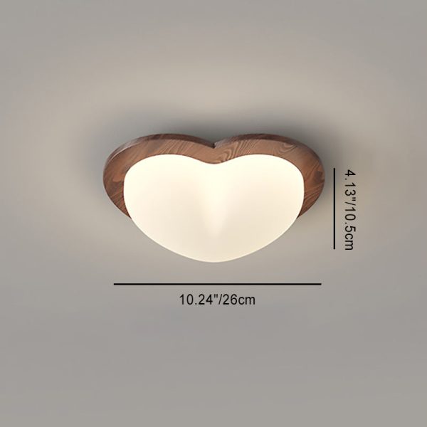 Traditional Chinese PE Rubberwood Heart Star Wave LED Flush Mount Ceiling Light For Bedroom - Image 5