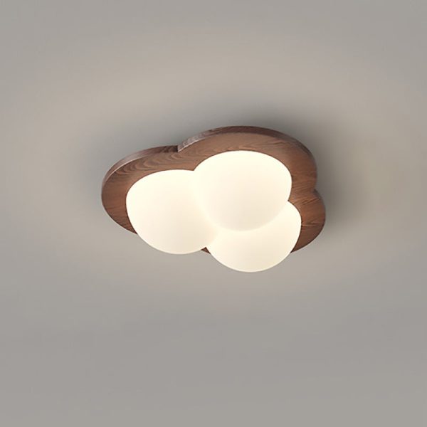 Traditional Chinese PE Rubberwood Heart Star Wave LED Flush Mount Ceiling Light For Bedroom - Image 15