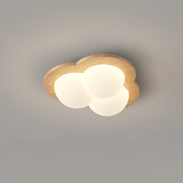 Traditional Chinese PE Rubberwood Heart Star Wave LED Flush Mount Ceiling Light For Bedroom - Image 18