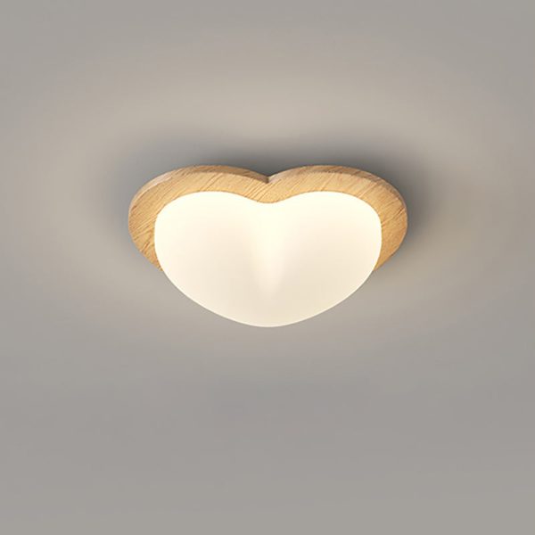 Traditional Chinese PE Rubberwood Heart Star Wave LED Flush Mount Ceiling Light For Bedroom - Image 19
