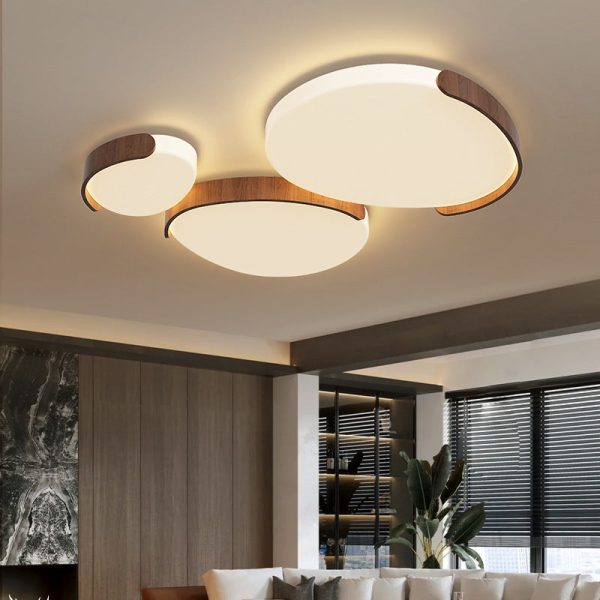 Modern Minimalist PE Iron Oval LED Flush Mount Ceiling Light For Bedroom & Living Room - Image 3