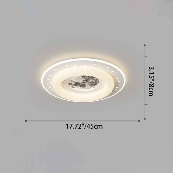 Contemporary Creative Acrylic Aluminum Iron Square Round Planet LED Flush Mount Ceiling Light For Bedroom - Image 4