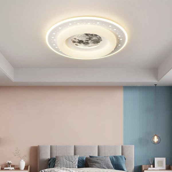 Contemporary Creative Acrylic Aluminum Iron Square Round Planet LED Flush Mount Ceiling Light For Bedroom - Image 12