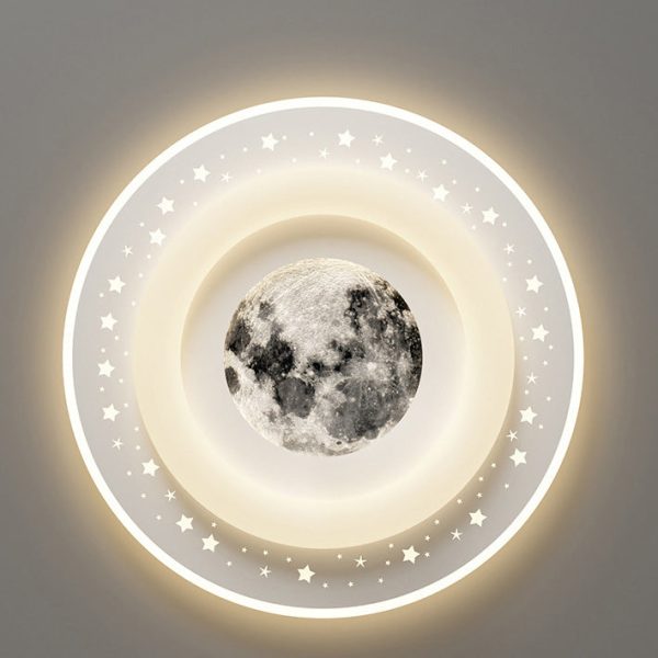 Contemporary Creative Acrylic Aluminum Iron Square Round Planet LED Flush Mount Ceiling Light For Bedroom - Image 11