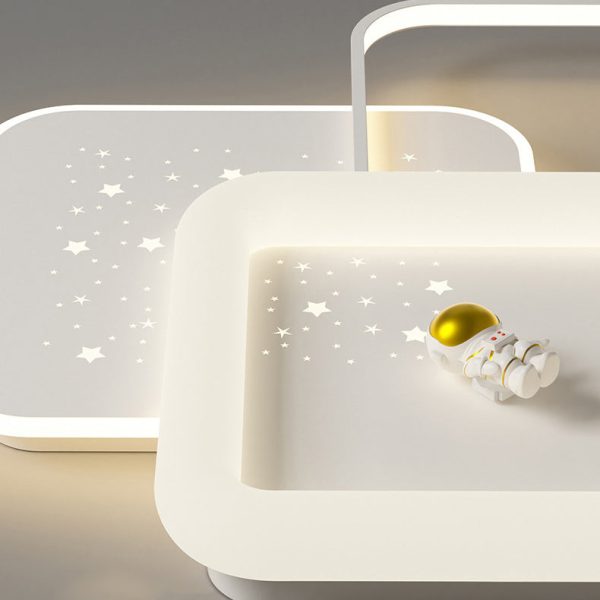 Contemporary Creative Acrylic Aluminum Iron Square Round Planet LED Flush Mount Ceiling Light For Bedroom - Image 10