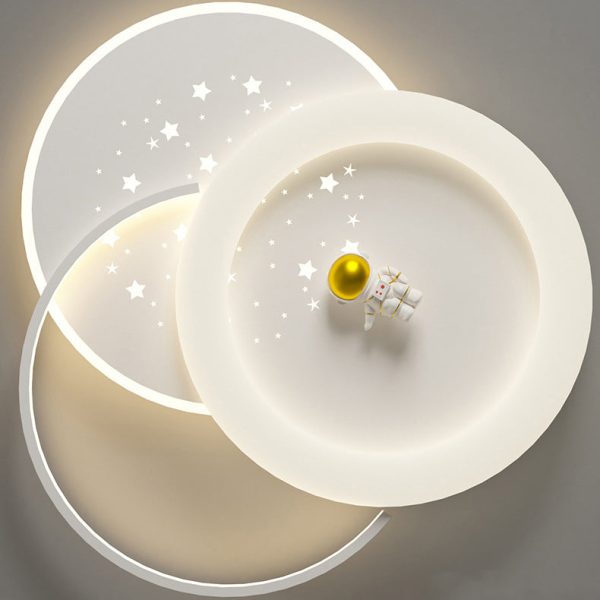 Contemporary Creative Acrylic Aluminum Iron Square Round Planet LED Flush Mount Ceiling Light For Bedroom - Image 9
