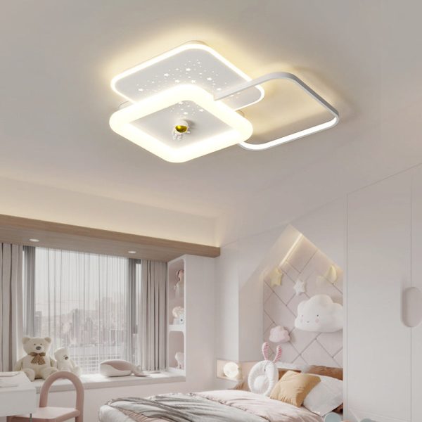 Contemporary Creative Acrylic Aluminum Iron Square Round Planet LED Flush Mount Ceiling Light For Bedroom - Image 17