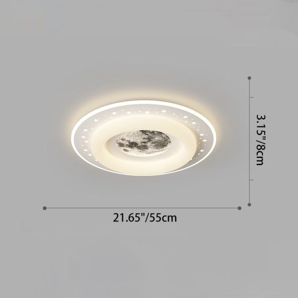 Contemporary Creative Acrylic Aluminum Iron Square Round Planet LED Flush Mount Ceiling Light For Bedroom - Image 5