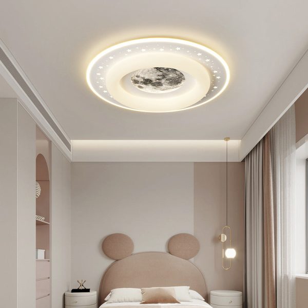 Contemporary Creative Acrylic Aluminum Iron Square Round Planet LED Flush Mount Ceiling Light For Bedroom - Image 13