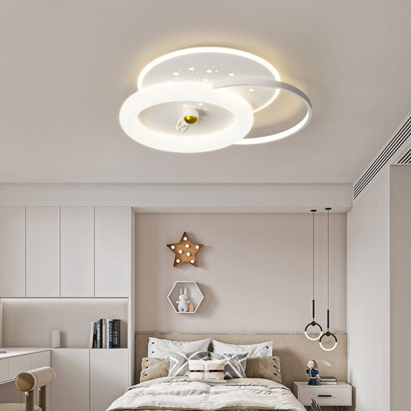 Contemporary Creative Acrylic Aluminum Iron Square Round Planet LED Flush Mount Ceiling Light For Bedroom - Image 15