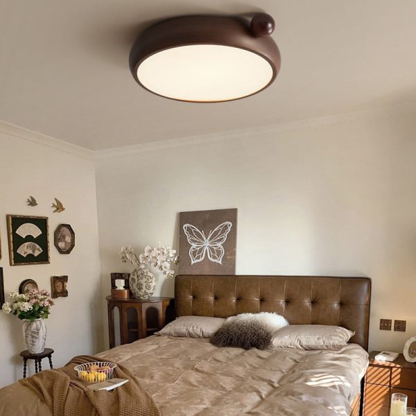 Traditional Chinese Acrylic Iron Globe-Shaped Round LED Flush Mount Ceiling Light For Bedroom - Image 2