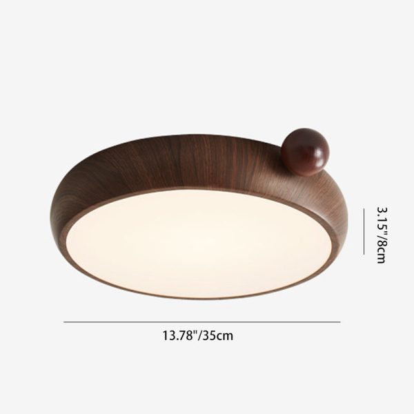 Traditional Chinese Acrylic Iron Globe-Shaped Round LED Flush Mount Ceiling Light For Bedroom - Image 4