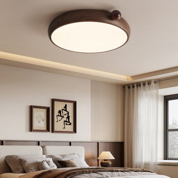Traditional Chinese Acrylic Iron Globe-Shaped Round LED Flush Mount Ceiling Light For Bedroom - Image 3