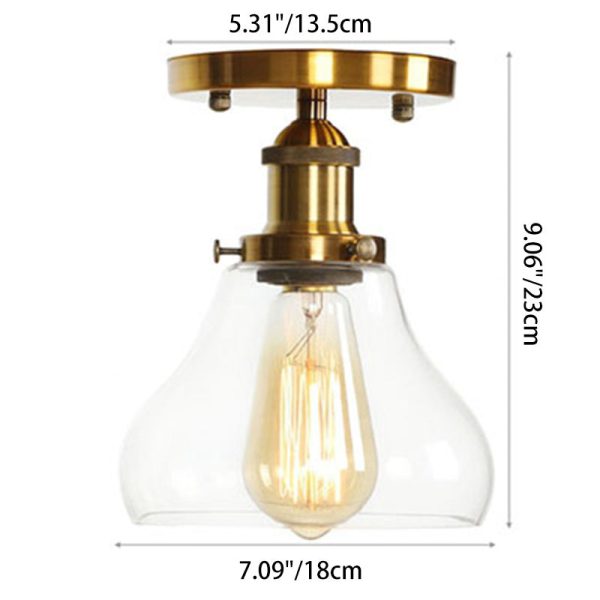 Contemporary Scandinavian Glass Aluminum Fan-Shaped Round 1-Light Semi-Flush Mount Ceiling Light For Living Room - Image 4