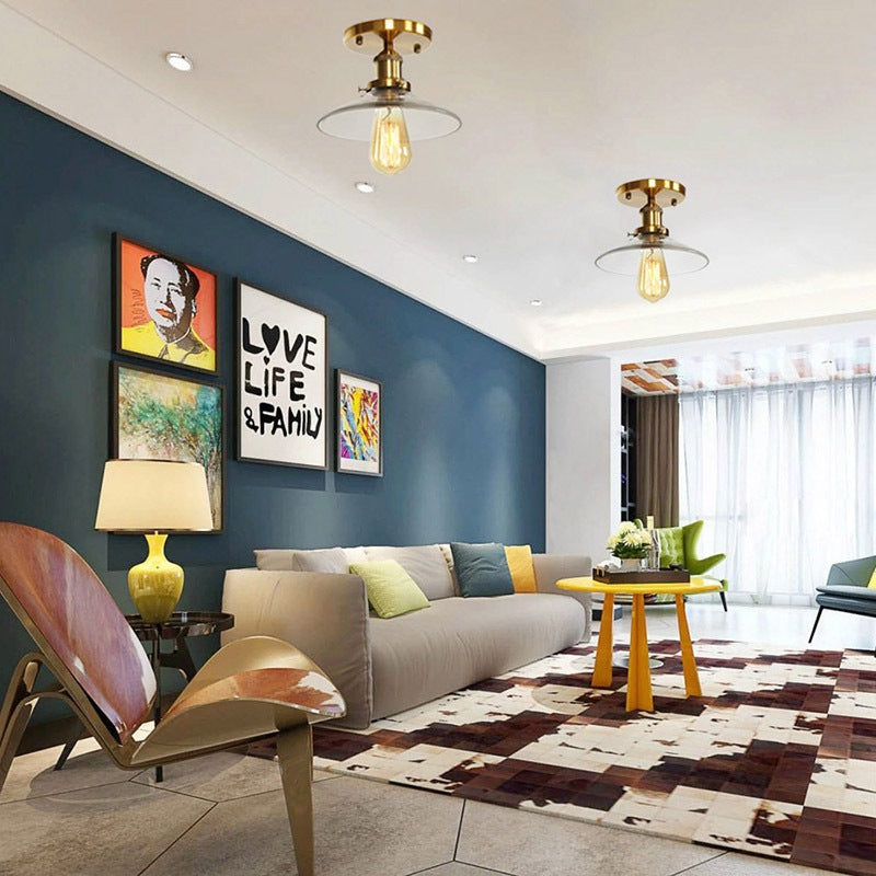 BS-Lighting-AW02277-2.jpg Contemporary Scandinavian Glass Aluminum Fan-Shaped Round 1-Light Semi-Flush Mount Ceiling Light For Living Room - Image 1