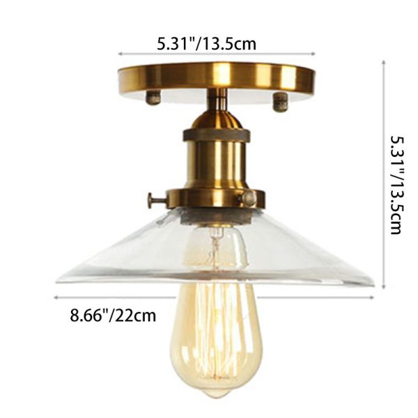 Contemporary Scandinavian Glass Aluminum Fan-Shaped Round 1-Light Semi-Flush Mount Ceiling Light For Living Room - Image 5