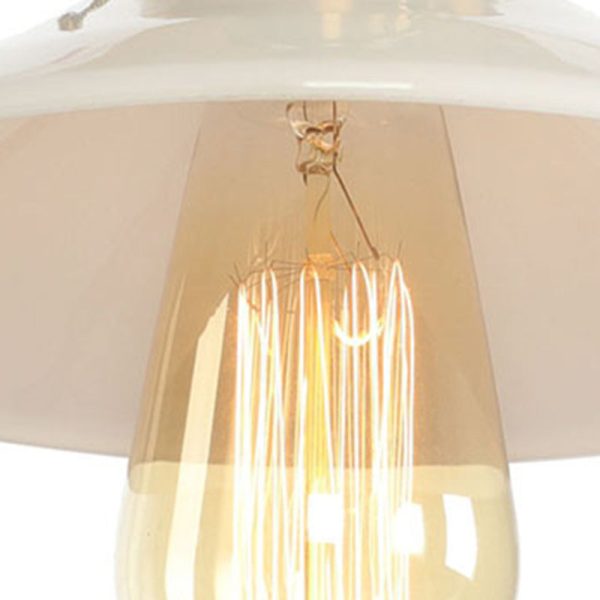 Contemporary Scandinavian Glass Aluminum Fan-Shaped Round 1-Light Semi-Flush Mount Ceiling Light For Living Room - Image 9