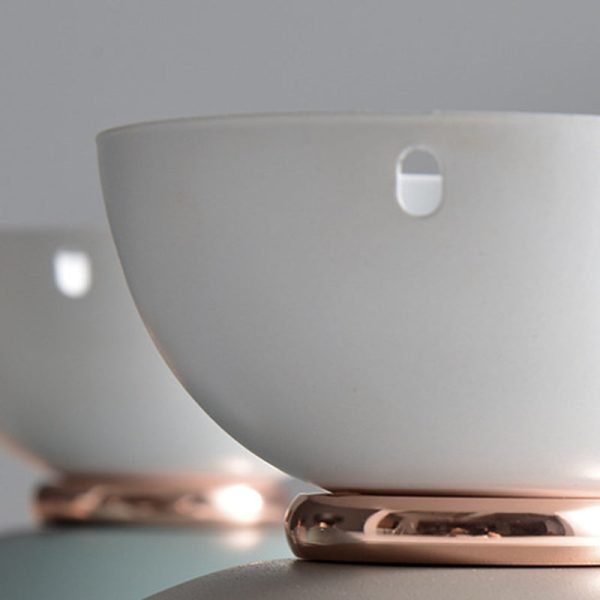 Contemporary Scandinavian Glass Iron Bowl-Shaped Round 1-Light Semi-Flush Mount Ceiling Light For Bedroom & Living Room - Image 5