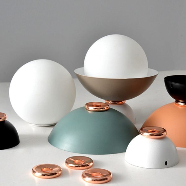 Contemporary Scandinavian Glass Iron Bowl-Shaped Round 1-Light Semi-Flush Mount Ceiling Light For Bedroom & Living Room - Image 7