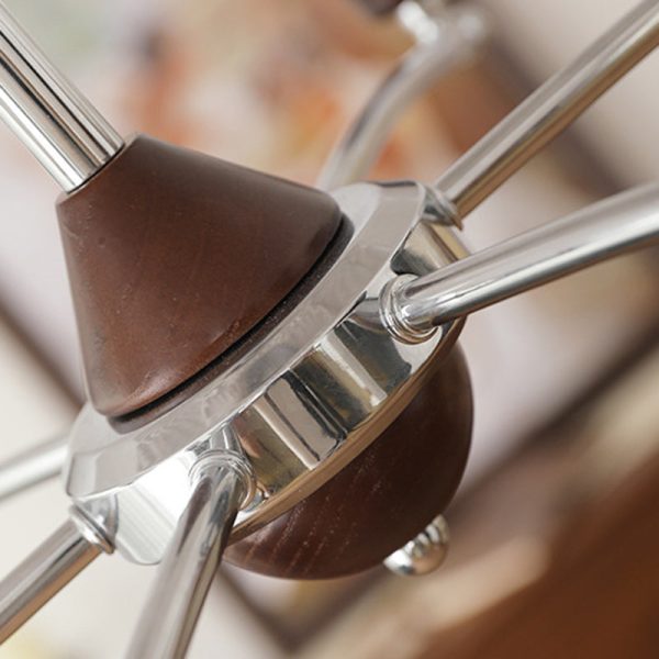 Traditional Chinese Glass Ash Wood Metal Branch Globe Chandelier 4/6/8 Lights For Dining Room - Image 8