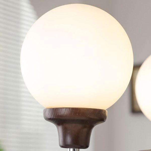 Traditional Chinese Glass Ash Wood Metal Branch Globe Chandelier 4/6/8 Lights For Dining Room - Image 7