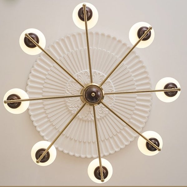 Traditional Chinese Glass Ash Wood Metal Branch Globe Chandelier 4/6/8 Lights For Dining Room - Image 9