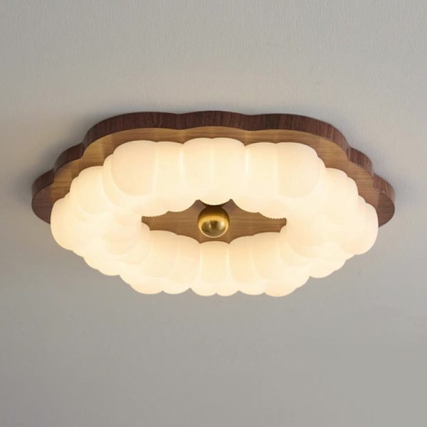 Traditional Chinese Iron PE Floral LED Flush Mount Ceiling Light For Bedroom - Image 2