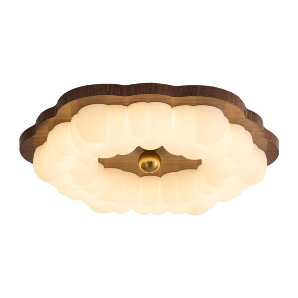 Traditional Chinese Iron PE Floral LED Flush Mount Ceiling Light For Bedroom - Image 7