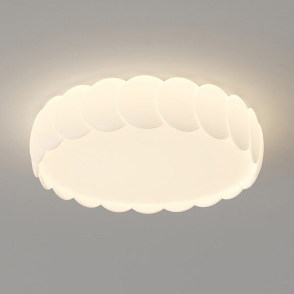 Modern Minimalist Iron PE Wavy Round LED Flush Mount Ceiling Light For Bedroom - Image 17