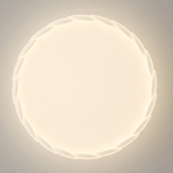 Modern Minimalist Iron PE Wavy Round LED Flush Mount Ceiling Light For Bedroom - Image 9