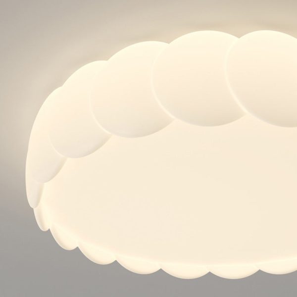 Modern Minimalist Iron PE Wavy Round LED Flush Mount Ceiling Light For Bedroom - Image 7