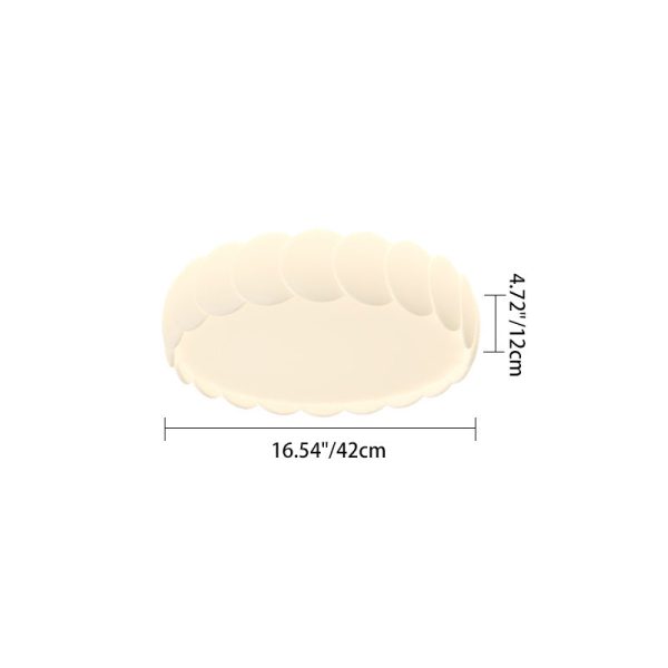 Modern Minimalist Iron PE Wavy Round LED Flush Mount Ceiling Light For Bedroom - Image 4