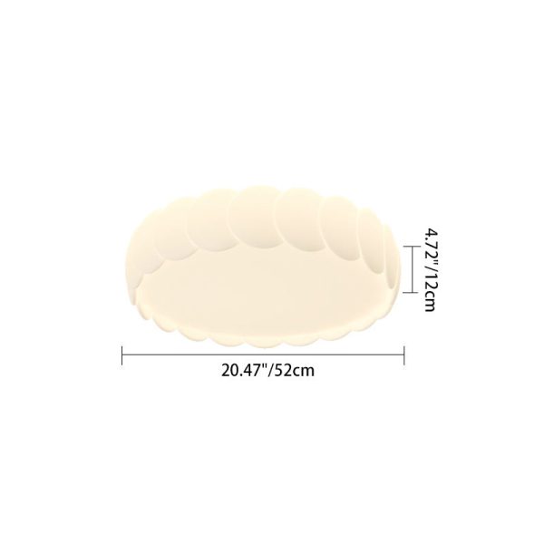 Modern Minimalist Iron PE Wavy Round LED Flush Mount Ceiling Light For Bedroom - Image 5