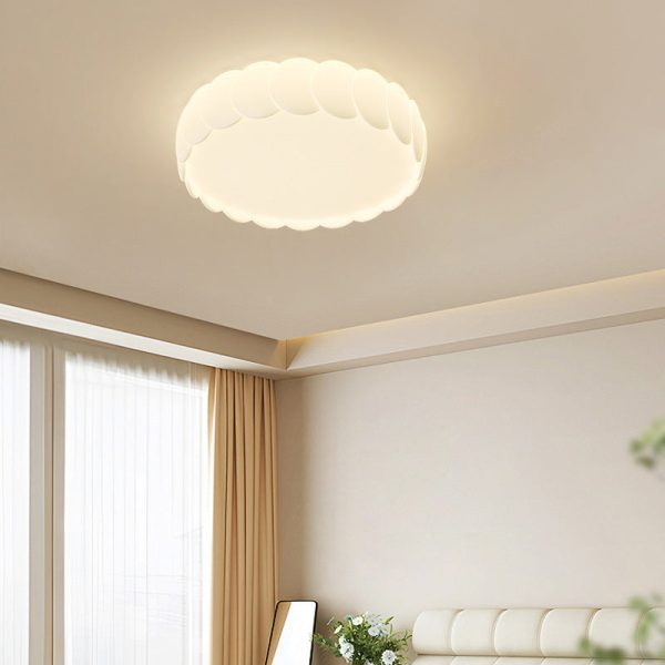 Modern Minimalist Iron PE Wavy Round LED Flush Mount Ceiling Light For Bedroom - Image 11