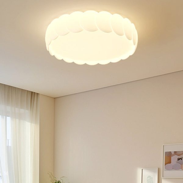 Modern Minimalist Iron PE Wavy Round LED Flush Mount Ceiling Light For Bedroom - Image 13