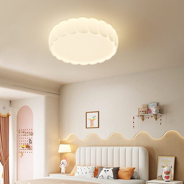 Modern Minimalist Iron PE Wavy Round LED Flush Mount Ceiling Light For Bedroom - Image 12
