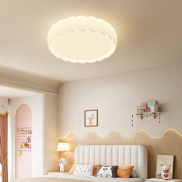 Modern Minimalist Iron PE Wavy Round LED Flush Mount Ceiling Light For Bedroom - Image 15